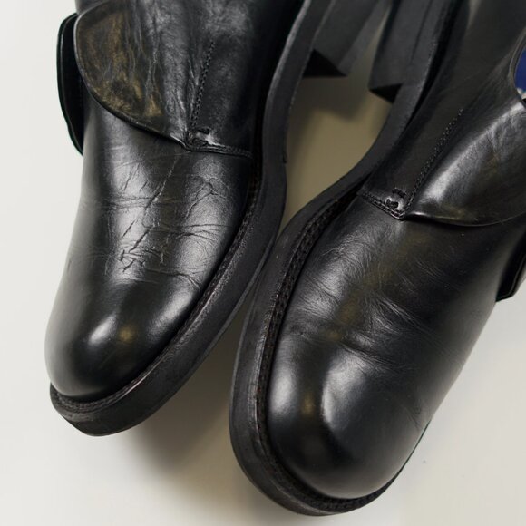 Kansai Yamamoto vintage fold-over leather shoes - Made in Japan - Size US 6.5 - Picture 12 of 14
